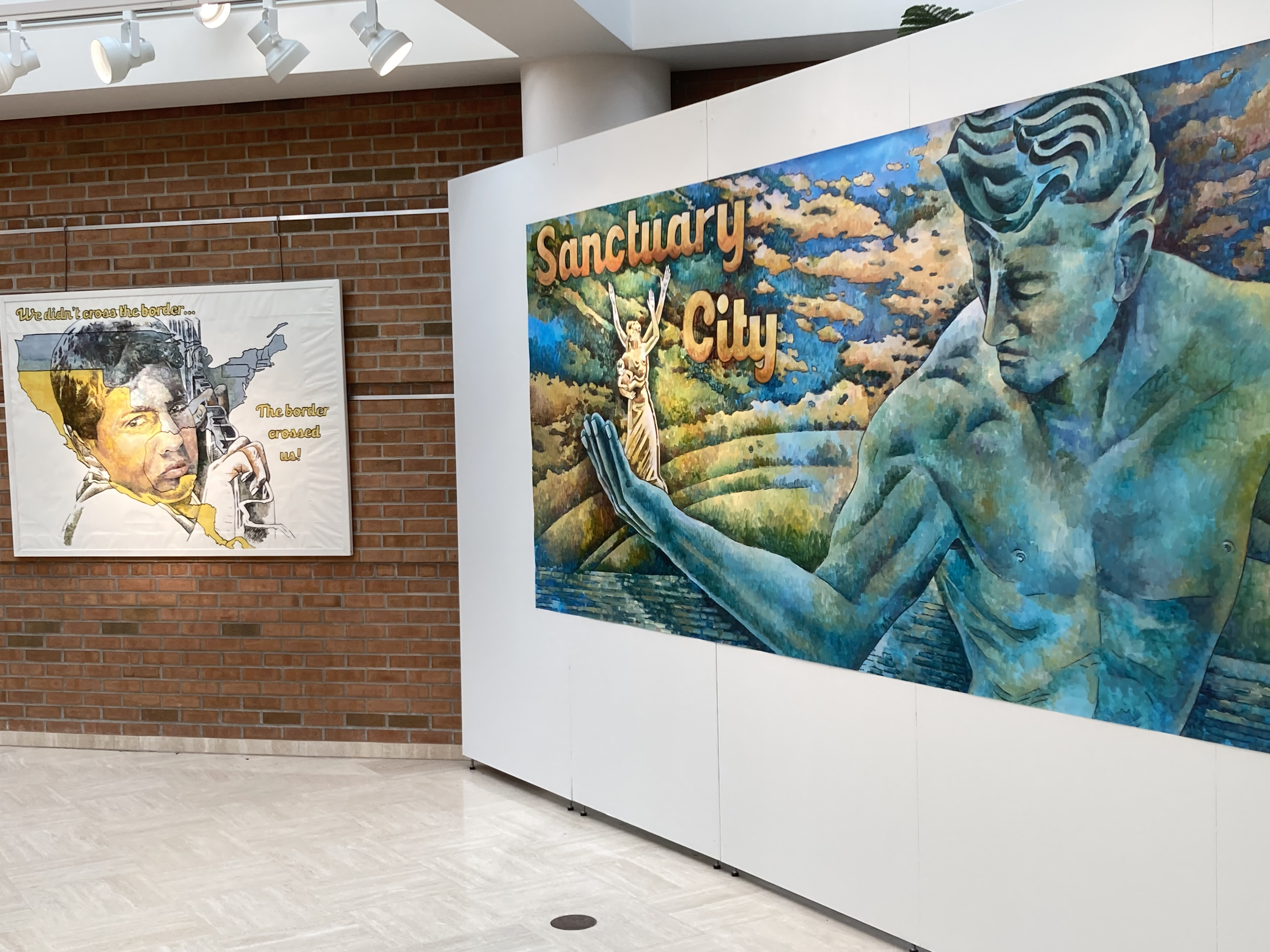 looking north on the back wall- small billboard, large buildboard l-r)